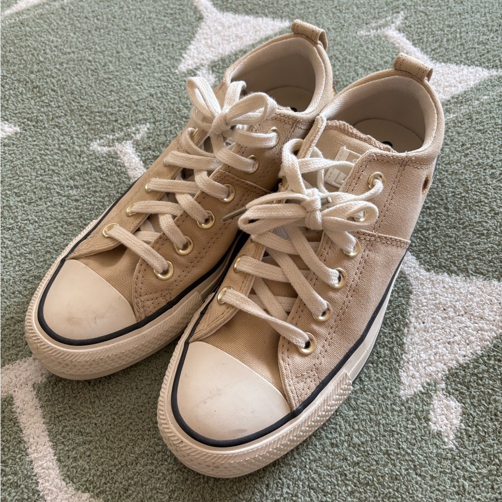 Converse Low-Top Sneakers in Cream and White